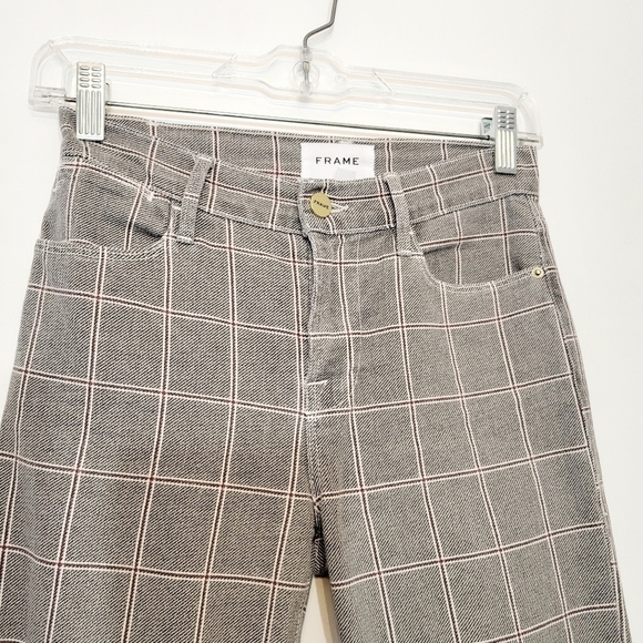 Frame Le High Skinny Crop in Window Pane Plaid Pant Size 24 - Picture 4 of 10